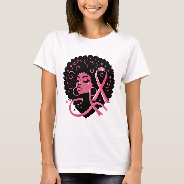 T-shirt Cancer du sein Soutien des femmes afro-américaines (Devant)