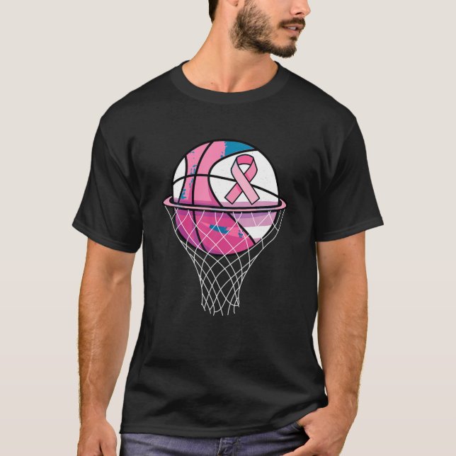 T-shirt Cancer du sein Soutien Pink Basketball Love Coach  (Devant)