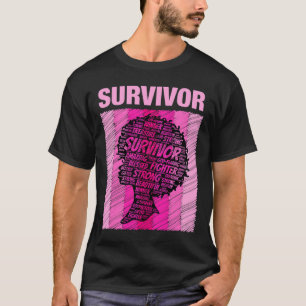T-shirt Cancer du sein Survivante Africaine Américaine Fem