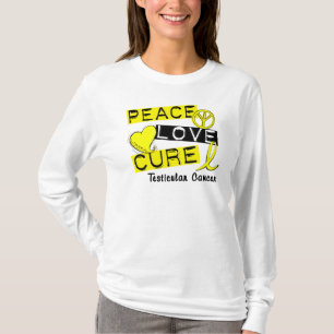 T-shirt Cancer du testicule de TRAITEMENT d'AMOUR de PAIX