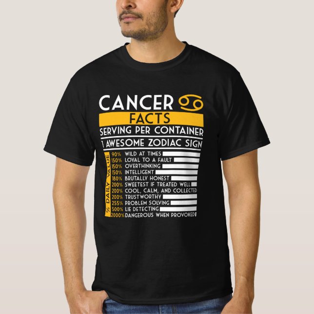 T-shirt Cancer Faits Zodiac Horoscope Drôle Astrologie Sta (Devant)