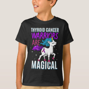 T-shirt Cancer Guerrier Magique Unicorne Violet Turquoise