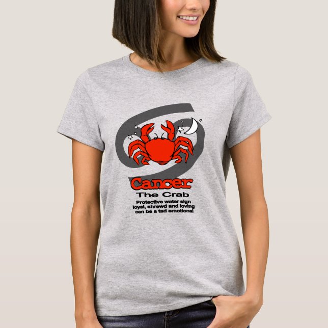 T-shirt Cancer Le crabe rouge zodiaque astrologique signe (Devant)