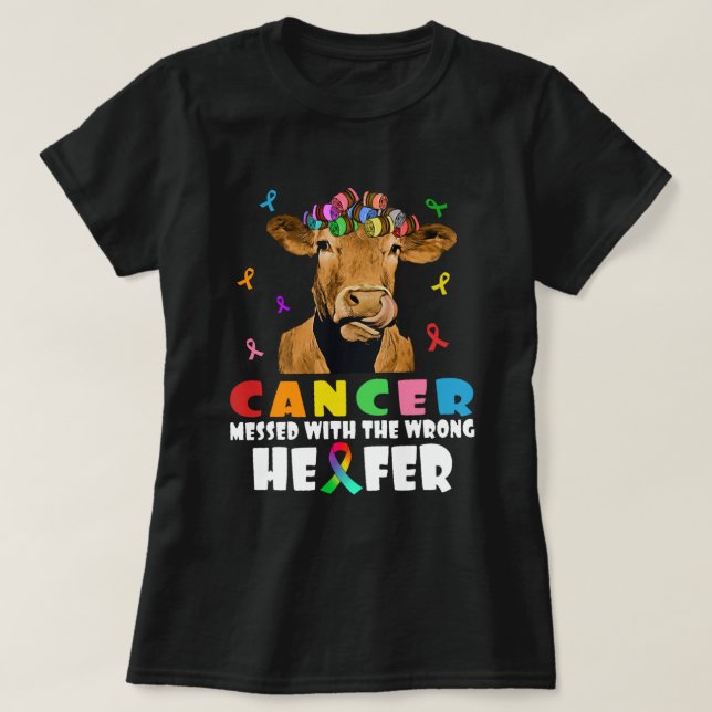 T-shirt Cancer Mis Au Courant Avec Le Mauvais Bruant De La (Design devant)