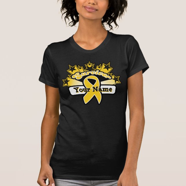 T-shirt Cancer nommé fait sur commande d'enfance de (Devant)