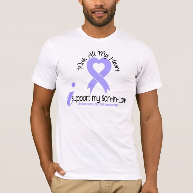 T-shirt Cancer oesophagien je soutiens mon beau-fils (Devant)