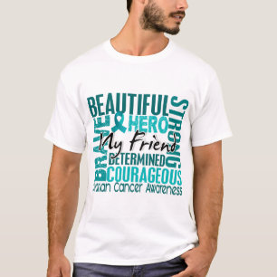 T-shirt Cancer ovarien d'ami carré d'hommage
