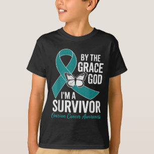 T-shirt Cancer Ovarien Survivant Par La Grâce De Dieu Turq