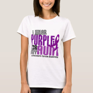 T-shirt Cancer pancréatique je porte le pourpre pour ma