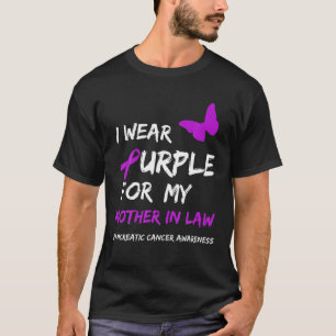 T-shirt Cancer pancréatique Je porte le pourpre pour ma m