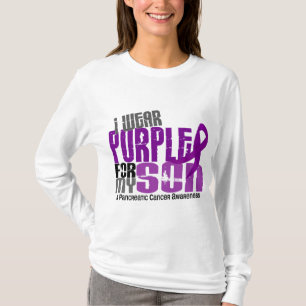 T-shirt Cancer pancréatique je porte le pourpre pour mon