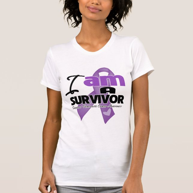 T-shirt Cancer pancréatique - je suis un survivant (Devant)