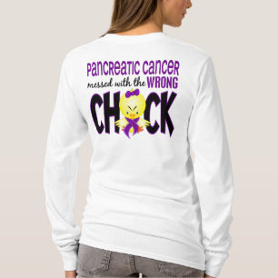 T-shirt Cancer pancréatique sali avec le poussin faux
