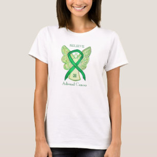 T-shirt Cancer surrénal Sensibilisation verte Ruban Angel