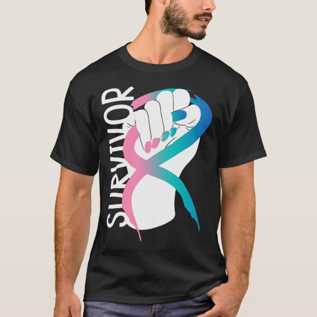 T-shirt Cancer Survivant Mois de sensibilisation au cancer (Devant)