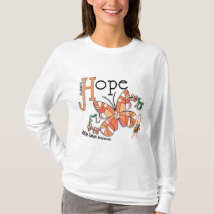 T-shirt Cancer utérin de papillon en verre souillé
