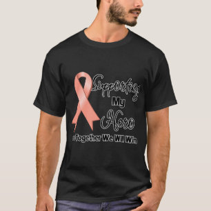 T-shirt Cancer utérin soutenant mon héros