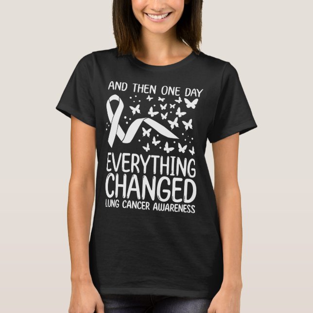 T-shirt Cancer Warrior Ribbon Fight Lung Cancer Awareness (Devant)