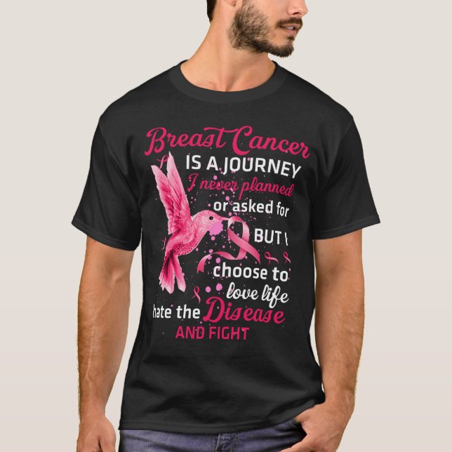 T-shirt Cancer Warrior Tee, Hummingbird Cancer du sein (Devant)