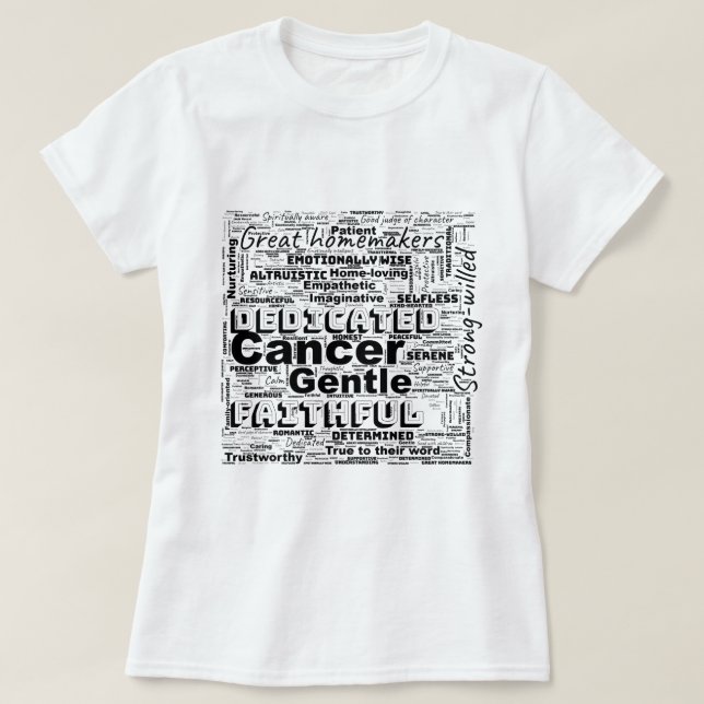 T-shirt Cancer Zodiac Mot Cloud Inspiration Femmes (Design devant)