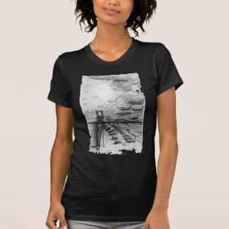 T-shirt Cancun Beach noir et blanc nuageux
