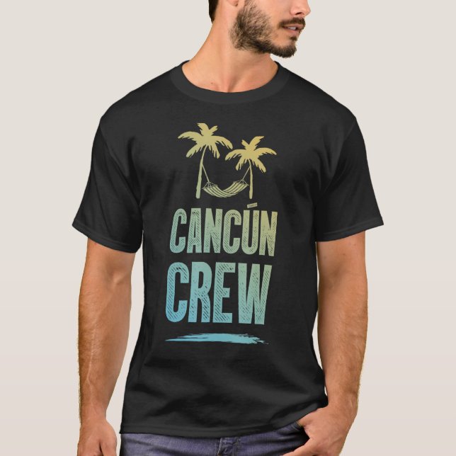 T-shirt Cancun Crew Colorful  Mexico Vacation Team (Devant)