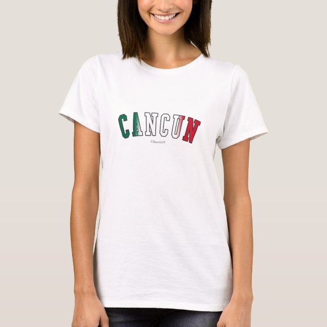 T-shirt Cancun dans des couleurs de drapeau national du (Devant)