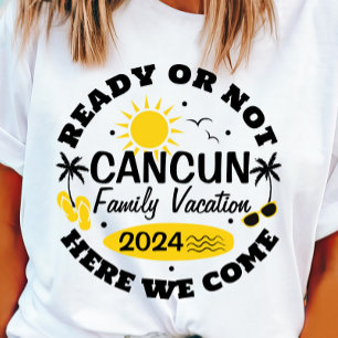 T-shirt Cancun Famille de vacances personnalisable