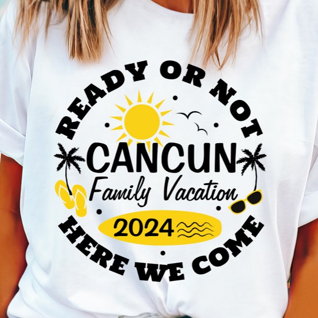 T-shirt Cancun Famille de vacances personnalisable (Cancun Family Vacation 2024 T-shirt)