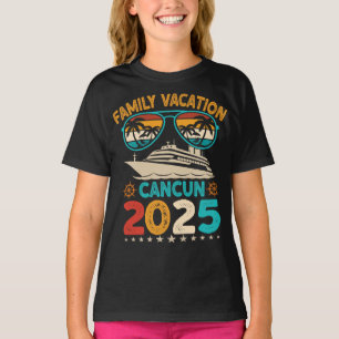 T-shirt Cancun Family Vacation 2025 Lunettes de soleil Ret