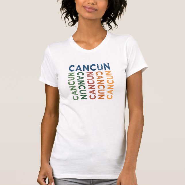 T-shirt Cancun joli coloré (Devant)