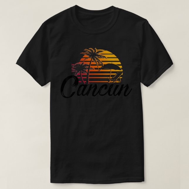 T-shirt Cancun Mexico Beach Palm Tree Destination Gi (Design devant)