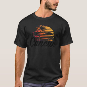 T-shirt Cancun Mexico Beach Palm Tree Destination Gi