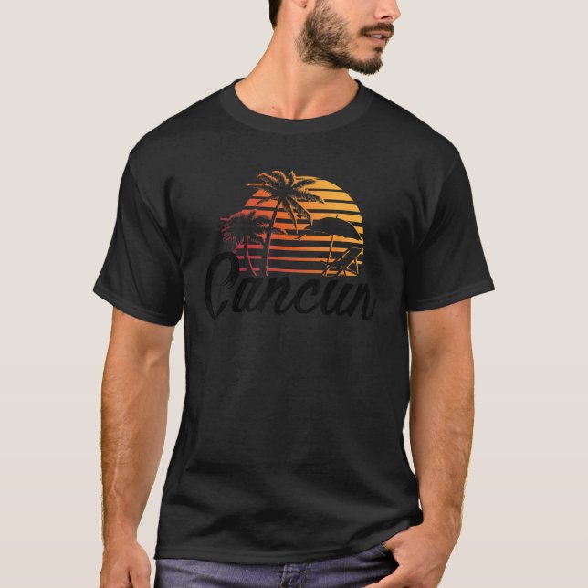 T-shirt Cancun Mexico Beach Palm Tree Destination Gi (Devant)