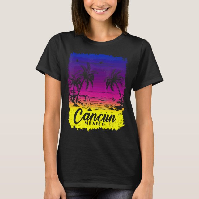 T-shirt Cancun Mexico Beach Spring Break Vacation Surf (Devant)