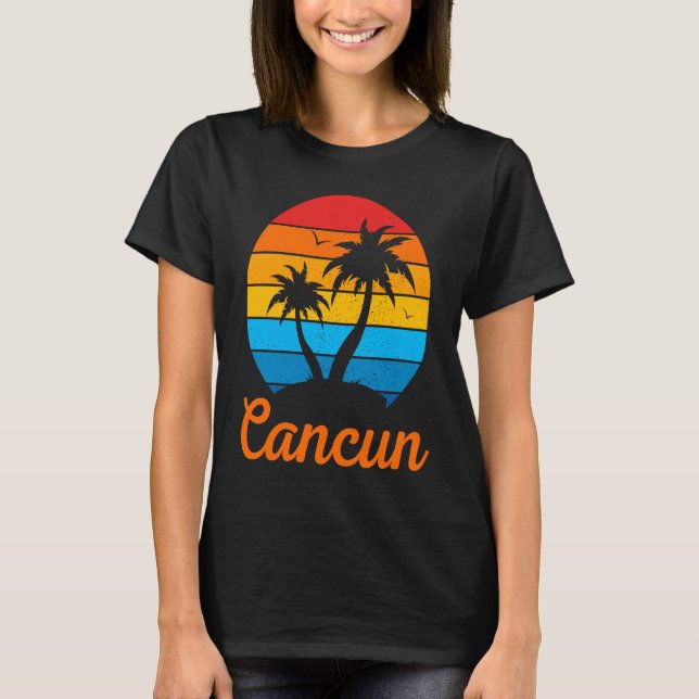 T-shirt Cancun Mexico Family Vacation Beach Tropical (Devant)