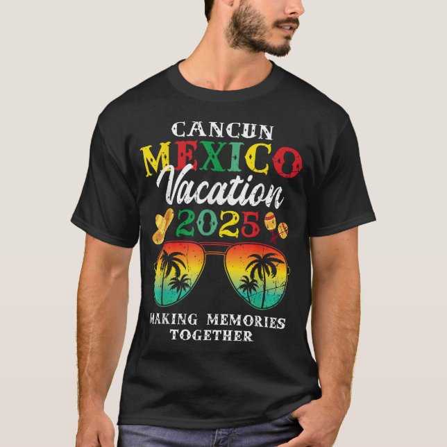 T-shirt  Cancun Mexico Vacation 2025 Trip Beach Matching  (Devant)