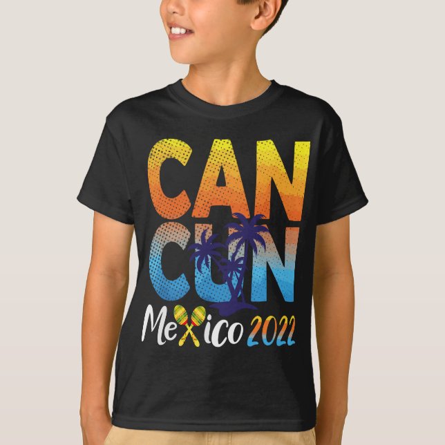 T-shirt Cancun Mexique 2022 Souvenir Matching Famille Vaca (Devant)