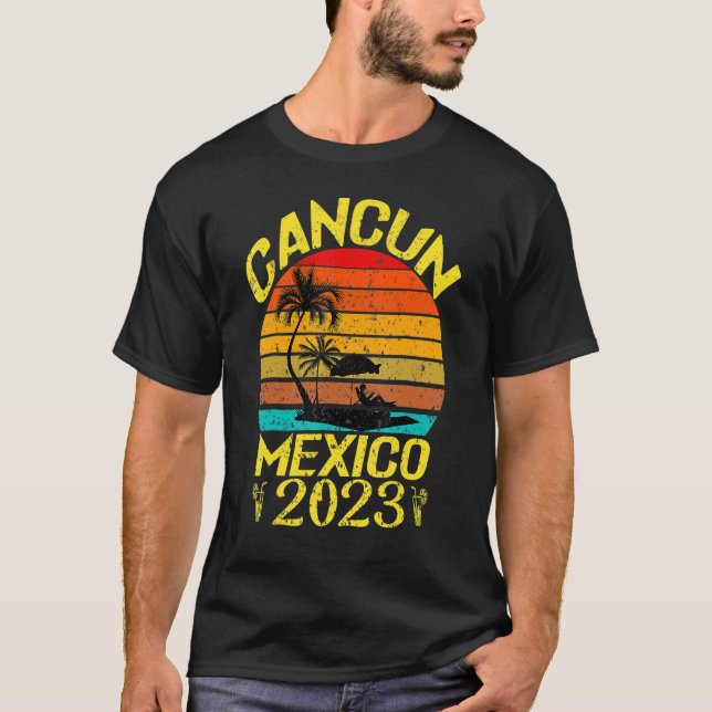 T-shirt Cancun Mexique 2023 Souvenir Famille Correspondant (Devant)