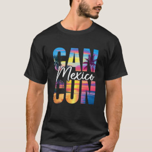 T-shirt Cancun Mexique Palmier Coucher de soleil Plage Vac