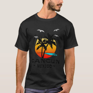 T-shirt Cancun Mexique Plage Palmiers de mer des Caraïbes
