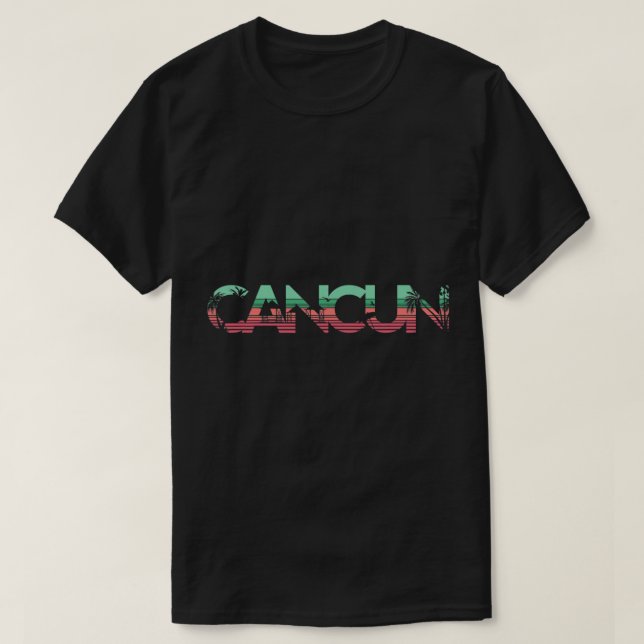 T-shirt Cancun Mexique Rétro Mexicaine Girl Resort Vacance (Design devant)