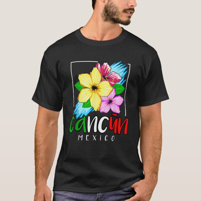 T-shirt Cancun Mexique Souvenir Cadeau Printemps Pause Été (Devant)