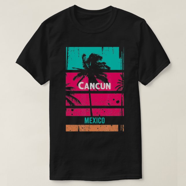 T-shirt Cancun Souvenir Mexique Rappel (Design devant)