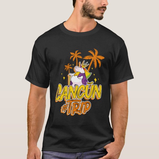T-shirt Cancun Trip Unicorn Party  Vacation Mexico (Devant)