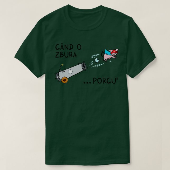 T-shirt Cand o zbura porcul (Design devant)