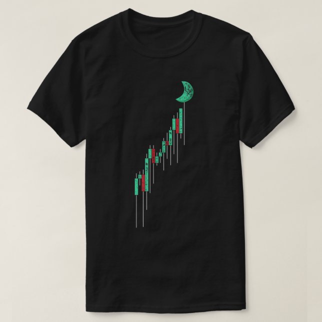 T-shirt Candlestick Chart To The Moon (Design devant)