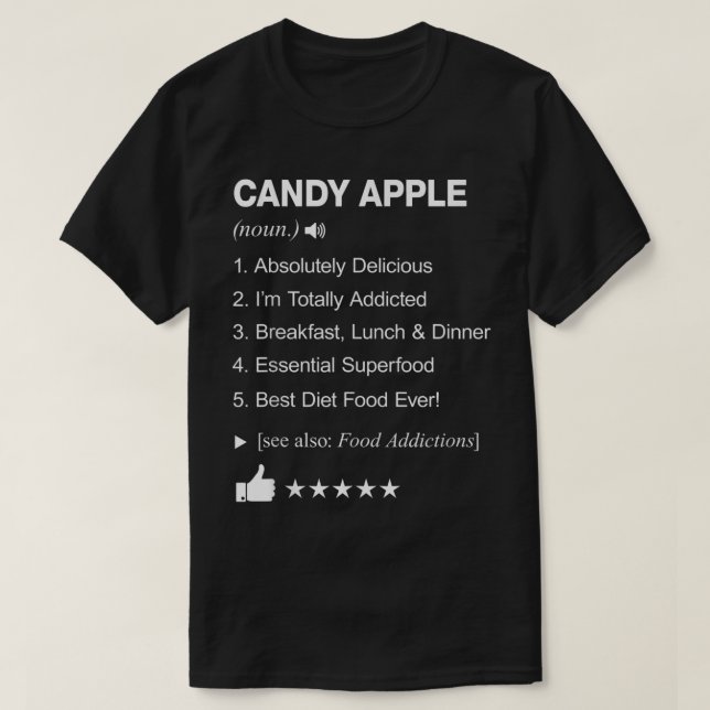 T-shirt Candy Apple Définition Signifiant Drôle (Design devant)