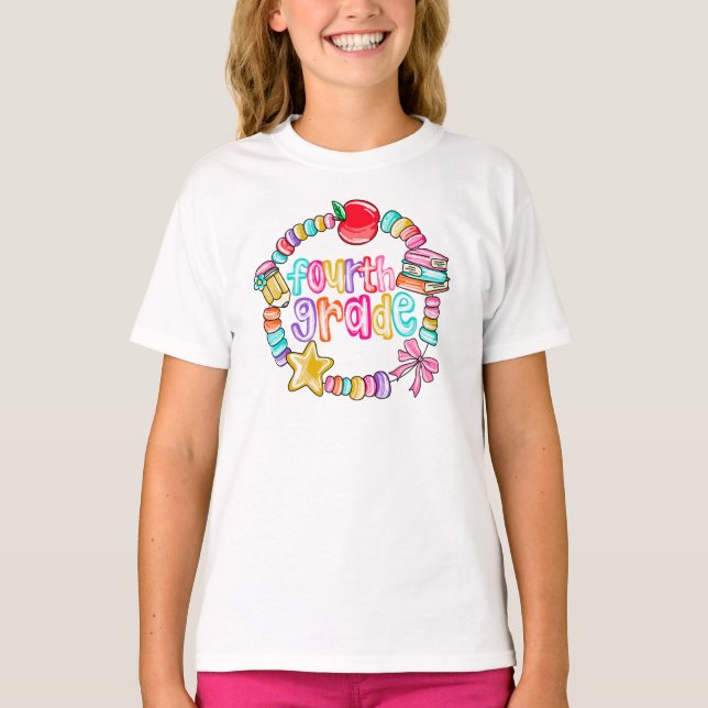 T-shirt Candy Bracelet Colorful Forth Grade (Devant)