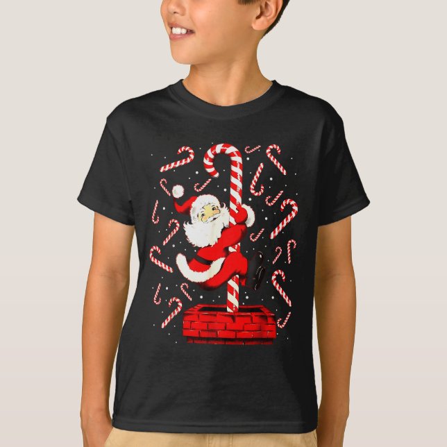 T-shirt Candy Cane Christmas Santa Funny Lights Xmas Men W (Devant)